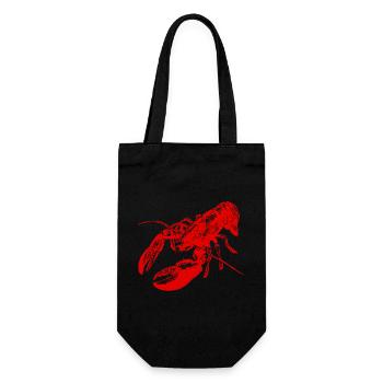 Bold Red Lobster Graphic Design - Gift Bag for Bottles - black - Front