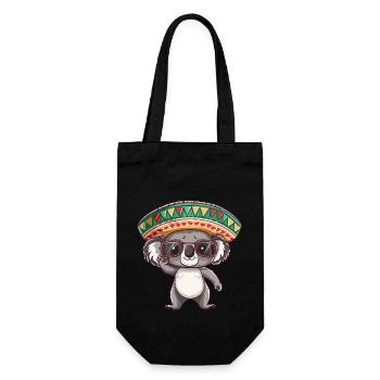 Koala Comic Lustig Sombrero - Geschenkbeutel für Flaschen - Schwarz - Vorne