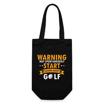 Just a Boy Who Loves Golf Retro Vintage Sports - Geschenkbeutel für Flaschen - Schwarz - Vorne