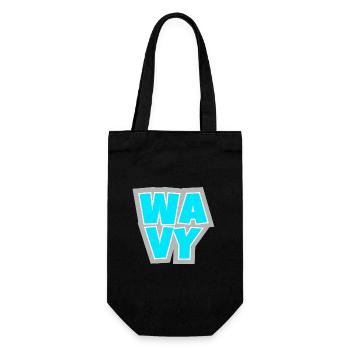 WAVY - locker, cool und immer im Flow. - Geschenkbeutel für Flaschen - Schwarz - Vorne