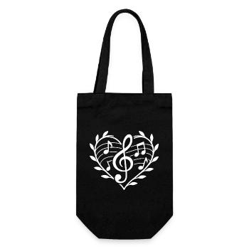 Musique Coeur Passion Motif Musical Clef - Sac à bouteille - noir - Devant