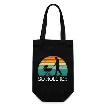 Soon dad SO I ROLL MERRILY - Gift Bag for Bottles - black - Front