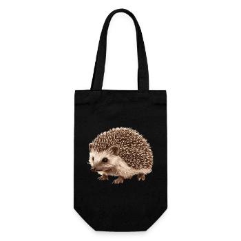 Igel - Geschenkbeutel für Flaschen - Schwarz - Vorne