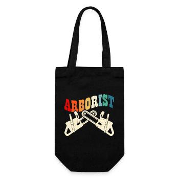 Baumpfleger Holzarbeiter Waldarbeiter Geschenk - Geschenkbeutel für Flaschen - Schwarz - Vorne