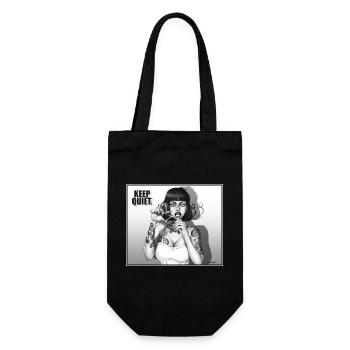 KEEP_QUIET - Gift Bag for Bottles - black - Front