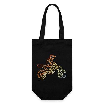 Vintage Motocross Rider Sketch - Gift Bag for Bottles - black - Front