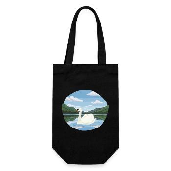 jezioro_z_Swan - Geschenkbeutel für Flaschen - Schwarz - Vorne