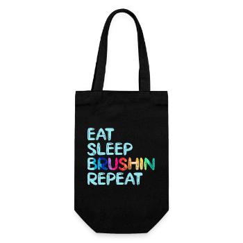 Artist Painter Graphic Eat Sleep Brushin Repeat - Gift Bag for Bottles - black - Front