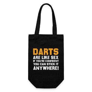Witziges Darts Zitat Shirt - Geschenkbeutel für Flaschen - Schwarz - Vorne