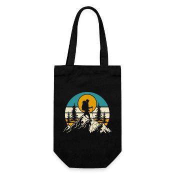Wandern Wanderer Bergsteiger Geschenk - Geschenkbeutel für Flaschen - Schwarz - Vorne