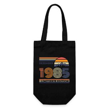 Vintage Birthday – December 1985 - Gift Bag for Bottles - black - Front