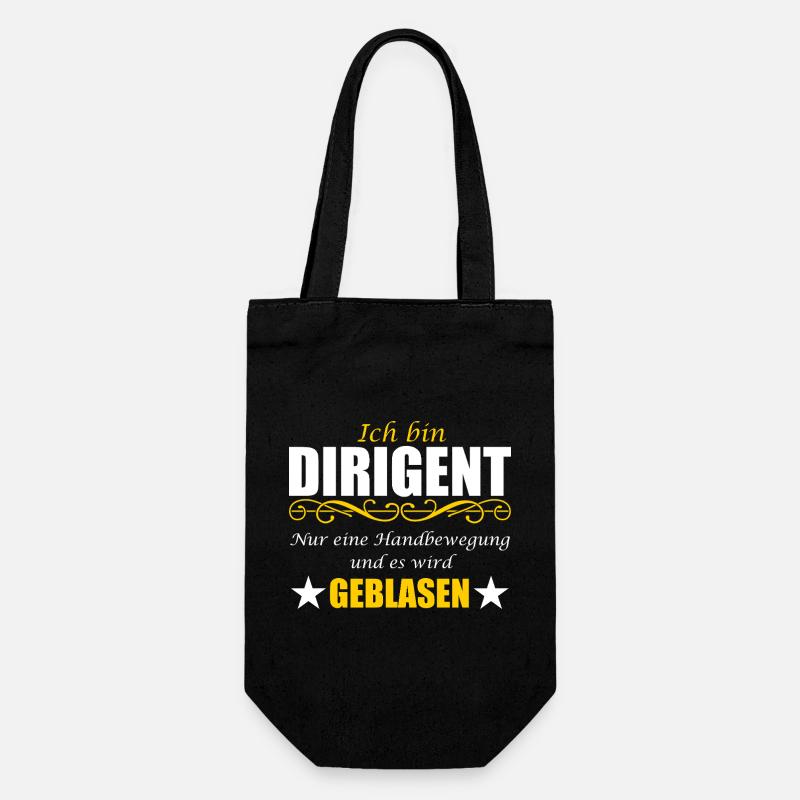 Dirigent lustiger Spruch Wortwitz Ironie Blasmusik - Geschenkbeutel für Flaschen - Schwarz