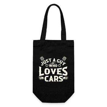 Just A Guy Who Loves Cars Racing Drift Muscle Auto - Gift Bag for Bottles - black - Front