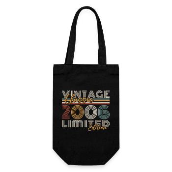 2006 Vintage Retro Birthday Gift - Gift Bag for Bottles - black - Front