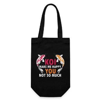 Koi Make Me Happy You Not So Much Humor Fan - Gift Bag for Bottles - black - Front