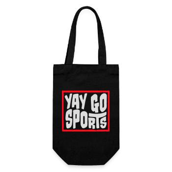 Yay Go Sports Sarcastic Funny Anti Sports Humor - Gift Bag for Bottles - black - Front