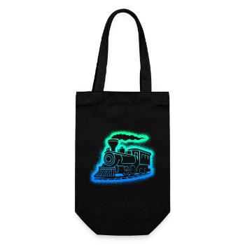 Steam Locomotive Model Railway Men Boys Railway - Gift Bag for Bottles - black - Front
