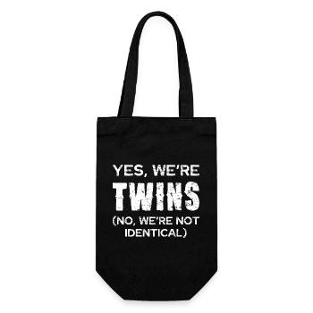 Twin joke: Not identical - Gift Bag for Bottles - black - Front