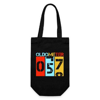 Oldometer 57 Retro 57th Birthday Gift Dad Father - Gift Bag for Bottles - black - Front