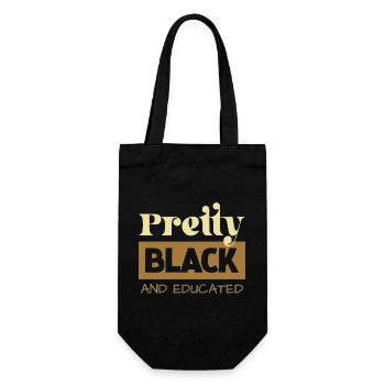Pretty Black & Educated Tee - Geschenkbeutel für Flaschen - Schwarz - Vorne