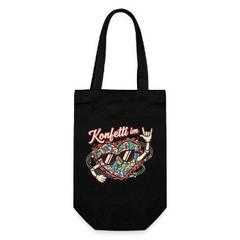 Confetti in the Heart - Funny Gift - Gift Bag for Bottles - black - Front