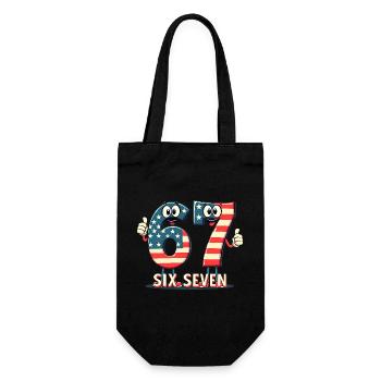 US Flag 67 Memes Six Seven - Gift Bag for Bottles - black - Front
