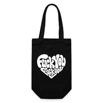 Fuck You Heart - Humor - Gift Bag for Bottles - black - Front