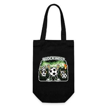 Block West | Fußball Fan Shirt – Kurve & Stadion - Geschenkbeutel für Flaschen - Schwarz - Vorne