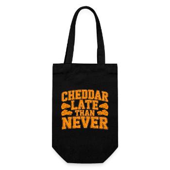 Cheddar en retard que jamais drôle fromage dire pour - Sac à bouteille - noir - Devant