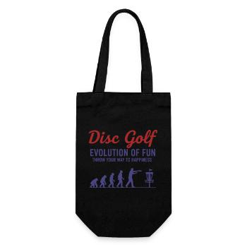 Disc Golf Evolution Of Fun Throw Your Way - Gift Bag for Bottles - black - Front