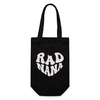 Retro Rad Nana Heart – Cool Nana (Custom Color) - Geschenkbeutel für Flaschen - Schwarz - Vorne