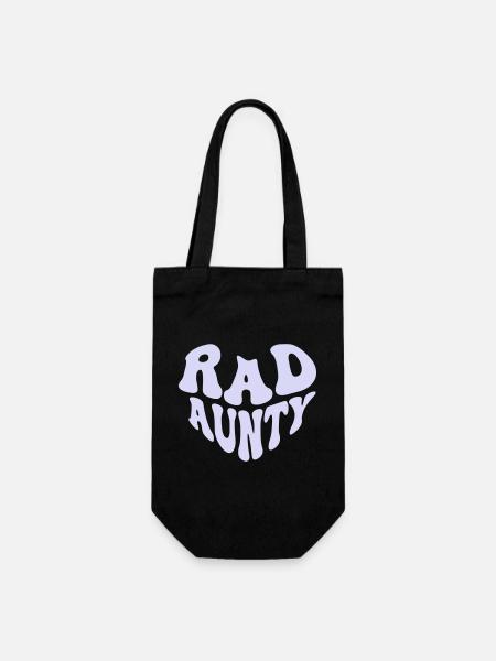 Retro Rad Aunty Heart – Cool Aunt (Custom Color) - Geschenkbeutel für Flaschen - Schwarz