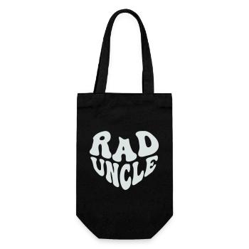 Retro Rad Uncle Heart - Cool Uncle (Custom Color) - Gift Bag for Bottles - black - Front
