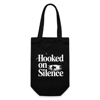 Hooked on Silence Angelmotiv - Geschenkbeutel für Flaschen - Schwarz - Vorne