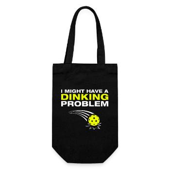 Dinking problem funny pickleball player - Gift Bag for Bottles - black - Front