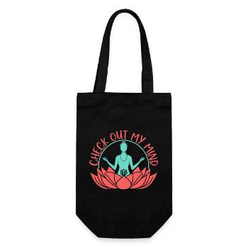 Yoga Check Out My Mind Funny Yoga - Geschenkbeutel für Flaschen - Schwarz - Vorne