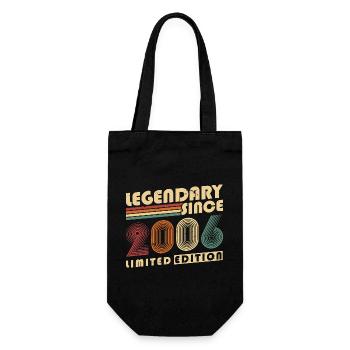 Legendary Since 2006 Vintage Vintage Birthday - Gift Bag for Bottles - black - Front