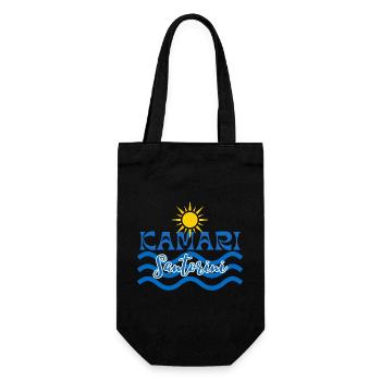 Kamari Santorini Sonnenwellen - Geschenkbeutel für Flaschen - Schwarz - Vorne