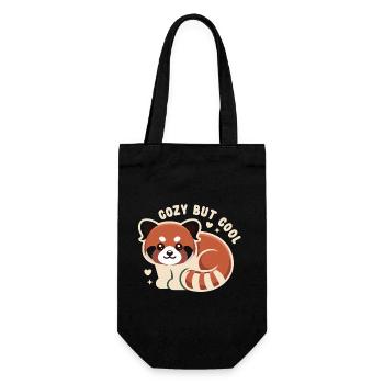 Kuscheliger Roter Panda CUTE BUT COOL - Geschenkbeutel für Flaschen - Schwarz - Vorne