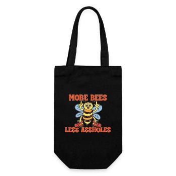 Plus d’abeilles, moins de connards – Slogan rétro des abeilles - Sac à bouteille - noir - Devant