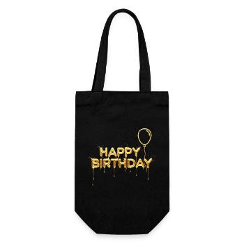 Joyeux anniversaire Liquid Gold - Noble anniversaire - Sac à bouteille - noir - Devant