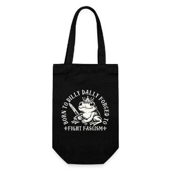 Funny Antifa Frog Design Born To Dilly Dally - Gift Bag for Bottles - black - Front