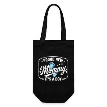 Future maman et mère, fils biologique garçon - Sac à bouteille - noir - Devant