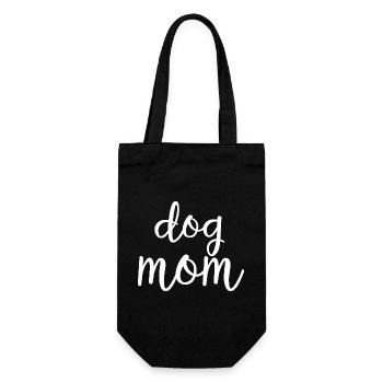 Dog Mom Cute Paw Mothers Day Shirt - Gift Bag for Bottles - black - Front