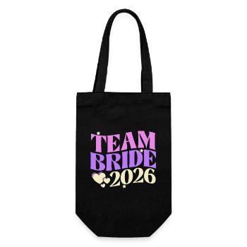 Team Bride 2026 - Geschenkbeutel für Flaschen - Schwarz - Vorne