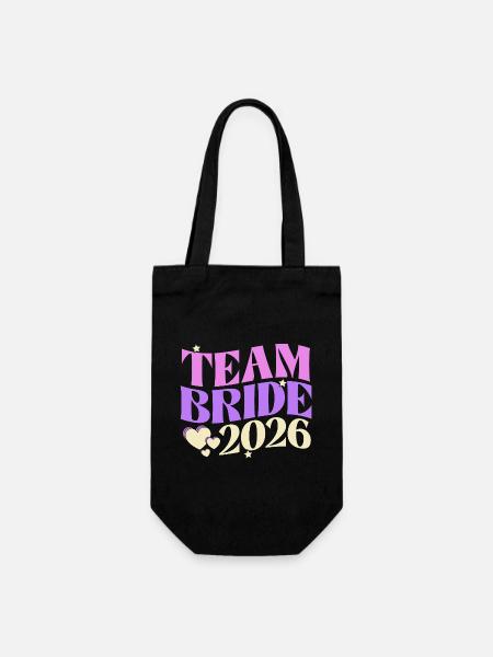 Team Bride 2026 - Geschenkbeutel für Flaschen - Schwarz