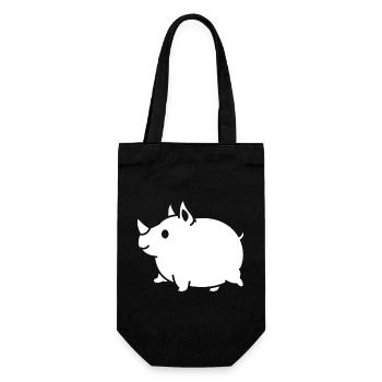 Nashorn süß Cartoon Silhouette - Geschenkbeutel für Flaschen - Schwarz - Vorne