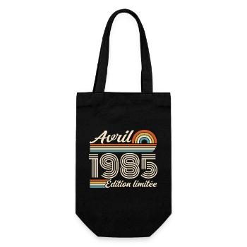 April 1985 Retro Birthday 1985 April 1985 - Gift Bag for Bottles - black - Front