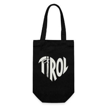 Tirol Herz lettering with hiking stick - Gift Bag for Bottles - black - Front