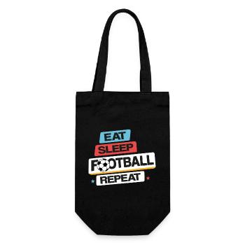 Eat_Sleep_Football_Repeat - Geschenkbeutel für Flaschen - Schwarz - Vorne